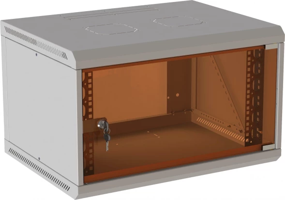 Шкаф коммутационный Suprlan ТВЛ-6U-600-350-СР (05-1060) настенный 6U 600x350мм пер.дв.стекл направл.под закл.гайки 70кг RAL 7035 285мм 13.3кг 360мм металл
