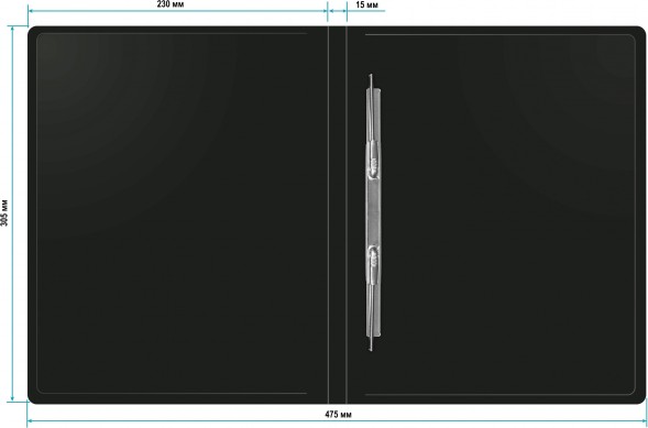 Папка метал.пруж.скоросш. Бюрократ -PZ05PBLCK A4 пластик 0.5мм торц.наклейка черный