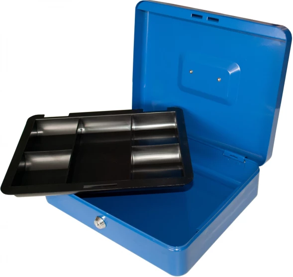 Ящик для денег Silwerhof 90x300x240 синий сталь 1.66кг