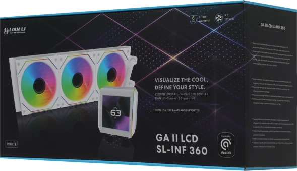 Система водяного охлаждения Lian-Li Galahad II LCD 360 SL-INF ARGB Soc-AM5/AM4/1200/1700/1851 белый 4-pin 29dB Al+Cu LCD Ret (G89.GA2ALCD36INW.00)