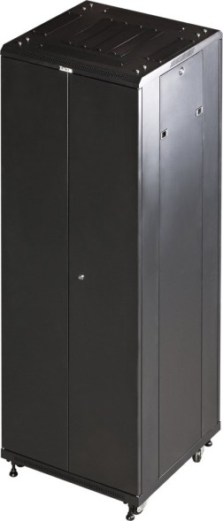 Шкаф коммутационный Lanmaster (TWT-CBB-42U-6X8-P1) напольный 42U 600x800мм пер.дв.перфор. задн.дв.перфор.2-хст. 2 бок.пан. 800кг черный 726мм 92кг 2055мм IP20 металл