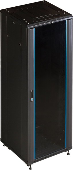 Шкаф коммутационный Lanmaster (TWT-CBB-42U-6X8-P1) напольный 42U 600x800мм пер.дв.перфор. задн.дв.перфор.2-хст. 2 бок.пан. 800кг черный 726мм 92кг 2055мм IP20 металл