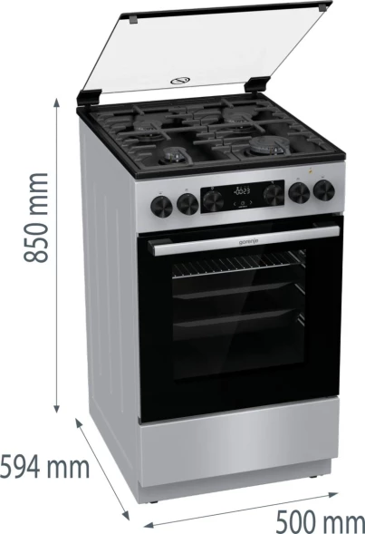 Плита Комбинированная Gorenje GK5C41SF серый (стеклянная крышка) реш.чугун