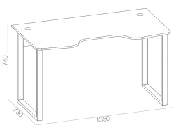 Стол игровой Сокол КСТ-19 столешница ЛДСП белый (00-00010961)