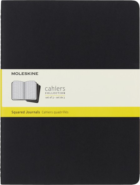 Блокнот Moleskine CAHIER JOURNAL QP322 XLarge 190х250мм обложка картон 120стр. клетка черный (3шт)