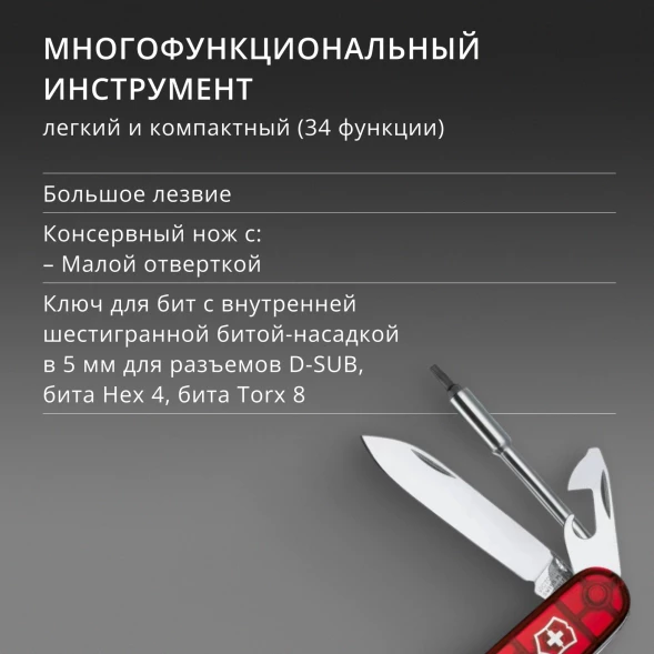 Нож перочинный Victorinox CyberTool M (1.7725.T) 91мм 34функц. красный карт.коробка