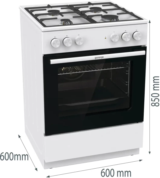 Плита Комбинированная Gorenje GK6A40WFFM белый (без крышки) реш.чугун