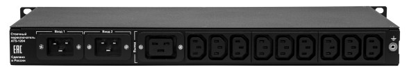 АВР Elemy ATS-1204/16 1U 19&amp;quot; ввод:2xС20 выход:1xC19-9xС1316A черный