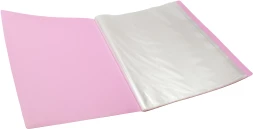 Папка-портфолио с 40 прозр.вклад. Silwerhof Create A4 пластик 0.7мм карм.на лиц.стор. розовый