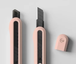 Нож канцелярский Deli ENS063PINK Nusign шир.лез.9мм выдвижное лезвие фиксатор усиленный сталь розовый