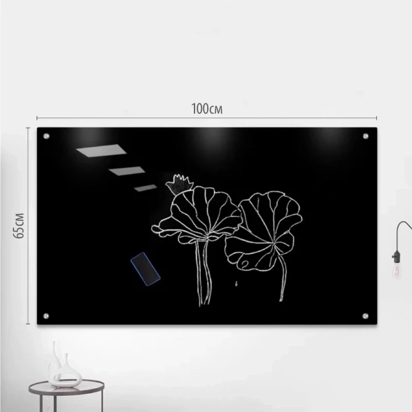 Доска стеклянная Cactus CS-GBD-65X100-BK-TM Сквозное крепление стекло черный 65x100см стекло крепления