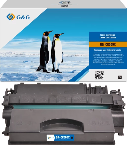 Картридж лазерный G&amp;amp;G GG-CE505X CE505X черный (6500стр.) для HP LaserJet P2035, P2035n, P2055d, P2055dn, P2055x; LaserJet Pro 400 M401, M401a, M401n, M401d, M401dn, M401dne, M401dw, MFP M425, MFP M425dn, MFP M425dw Canon i-SENSYS LBP6300dn, 6310dn, 6650dn
