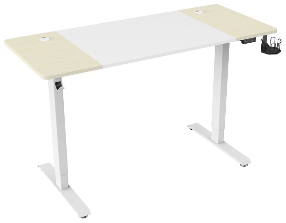 Стол для компьютера Cactus подъёмный столешница МДФ белый дуб молочный каркас белый (CS-EDL-WWD)
