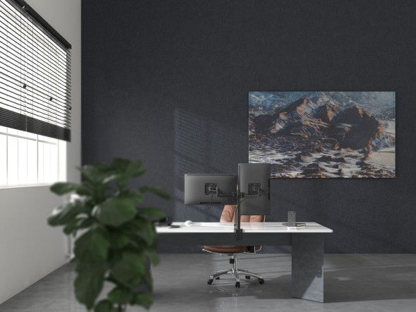 Кронштейн для мониторов Ultramounts UM737 черный 17&amp;quot;-32&amp;quot; макс.8кг крепление к столешнице поворот и наклон