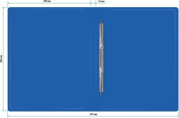 Папка метал.пруж.скоросш. Бюрократ -PZ05PBLUE A4 пластик 0.5мм торц.наклейка синий