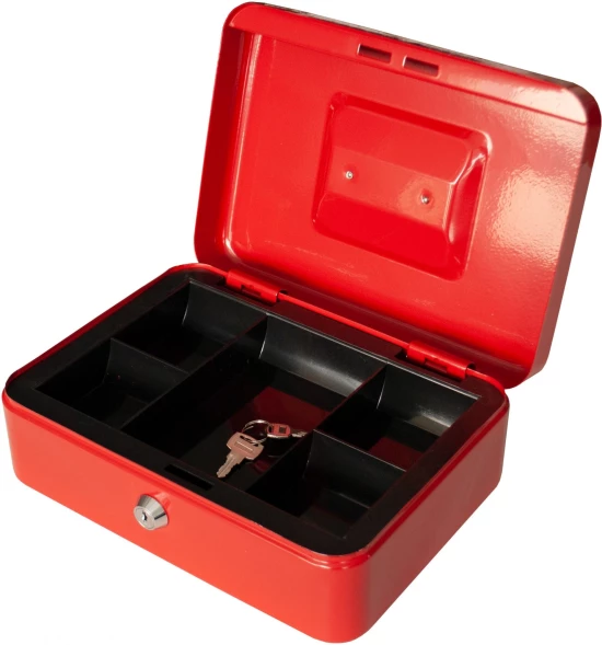 Ящик для денег Silwerhof 90x250x180 красный сталь 1.17кг