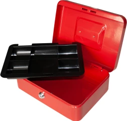 Ящик для денег Silwerhof 90x250x180 красный сталь 1.17кг