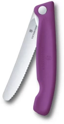 Нож кухонный Victorinox Swiss Classic 6.7835.FC1 стальной универсальный для овощей лезв.110мм серрейт. заточка пурпурный карт.коробка