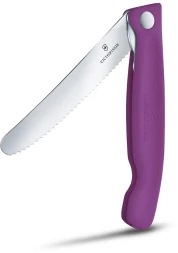 Нож кухонный Victorinox Swiss Classic 6.7835.FC1 стальной универсальный для овощей лезв.110мм серрейт. заточка пурпурный карт.коробка