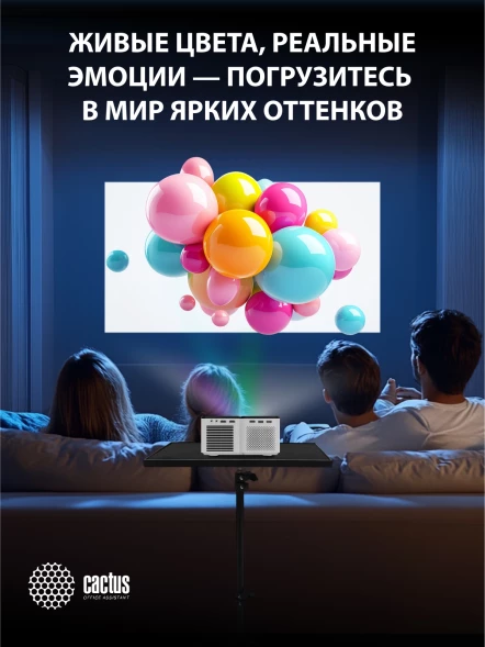 Проектор Cactus CS-PRO.03WT.Full HD-A LCD 720Lm ANSI (1920x1080) 2300:1 ресурс лампы:30000часов 2xUSB typeA 3xHDMI 1.73кг