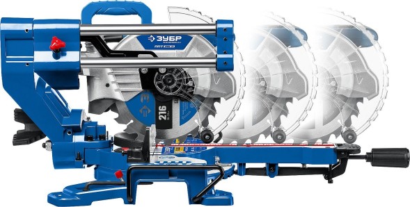 Торцовочная пила Зубр ППТ-216-П 1800Вт 4500об/мин d=216мм