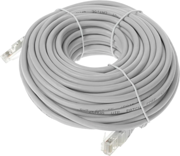 Патч-корд Lanmaster TWT-45-45-15-GY UTP RJ-45 вил.-вилка RJ-45 кат.5E 15м серый ПВХ (уп.:1шт)