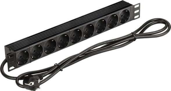 Блок распределения питания Lanmaster NM-PD16A-9XSH-2.0 гор.размещ. 9xSchuko базовые 16A Schuko 2м