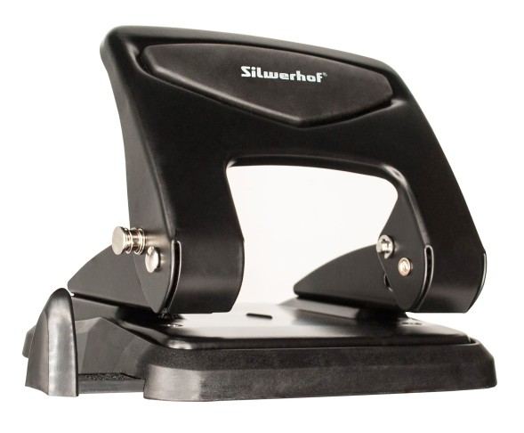 Дырокол Silwerhof VIS макс.:35лист. металл черный отв.:2 с линейкой