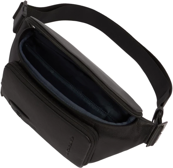 Сумка поясная мужская Piquadro Russel CA7153W137/N черная натур.кожа