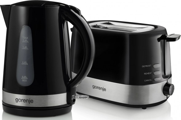 Чайник электрический Gorenje K17BK 1.7л. 2200Вт черный/серебристый корпус: металл/пластик