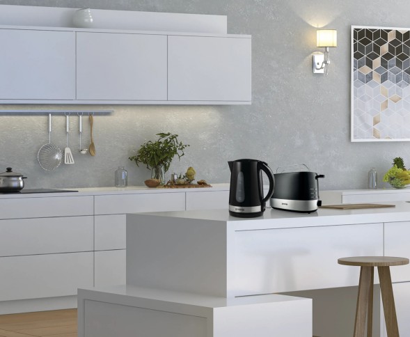 Чайник электрический Gorenje K17BK 1.7л. 2200Вт черный/серебристый корпус: металл/пластик