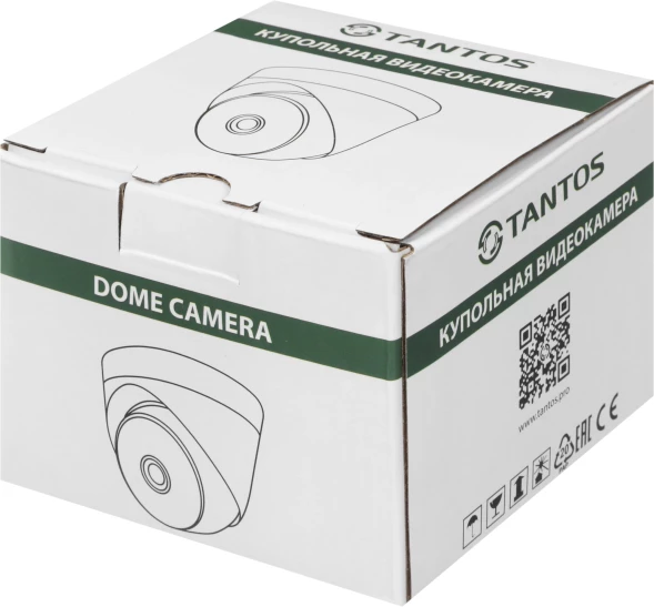Камера видеонаблюдения аналоговая Tantos TSc-E2HDf 2.8-2.8мм HD-CVI HD-TVI цв. корп.:белый/черный (00-00156688)