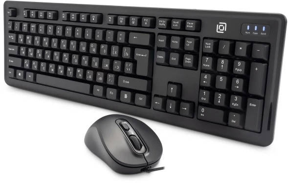 Клавиатура + мышь Оклик S605 клав:черный мышь:черный USB Multimedia