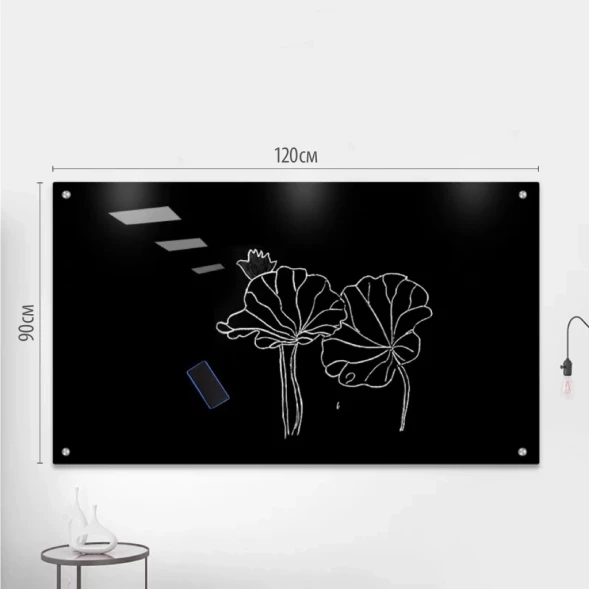 Доска стеклянная Cactus CS-GBD-90X120-BK-TM Сквозное крепление стекло черный 90x120см стекло крепления