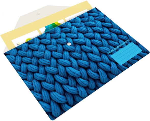 Конверт на кнопке Silwerhof FABRIC A4 пластик 0.25мм