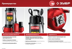 Насос фекальный Зубр Мастер НПФ-450-Р 450Вт 7980л/час центробежный (в компл.:режущий механизм)