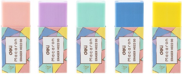 Ластик Deli EH02200 Macaron 50x20x11мм ассорти пласт.туб.