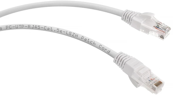 Патч-корд Cabeus PC-UTP-RJ45-Cat.5e-0.3m-WH-LSZH U/UTP RJ-45 вил.-вилка RJ-45 кат.5E 0.3м белый LSZH