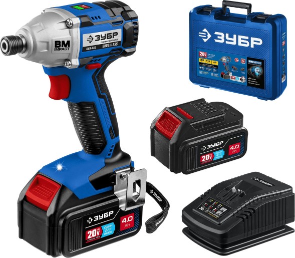 Винтоверт Зубр GVB-250-42 аккум. патрон:держатель бит 1/4&amp;quot; (кейс в комплекте)