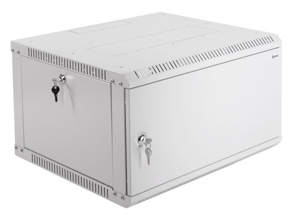 Шкаф коммутационный ЦМО ШРН-Эконом (ШРН-Э-6.500.1) настенный 6U 600x520мм пер.дв.металл 75кг серый 470мм 14.5кг 180град. 345мм
