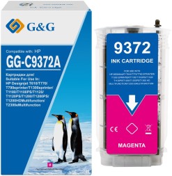 Картридж струйный G&amp;amp;G GG-C9372A пурпурный (130мл) для HP Designjet T610, T770, T790eprinter, T1300eprinter, T1100, T1100PS, T1120, T1120PS, T1200, T1200PS, T1200HDMultifunction, T2300eMultifunction