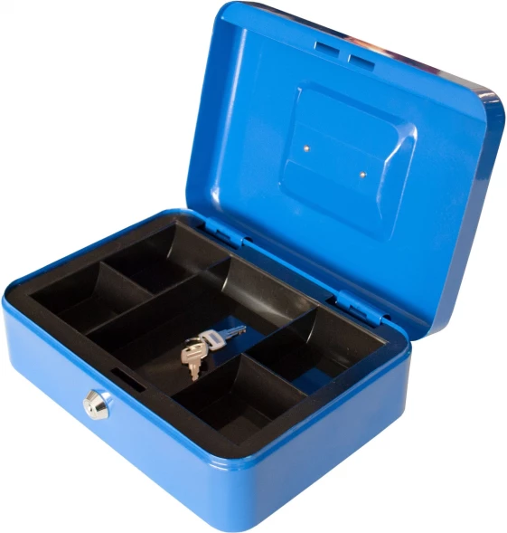 Ящик для денег Silwerhof 90x250x180 синий сталь 1.17кг