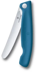 Нож кухонный Victorinox Swiss Classic 6.7832.FC1 стальной универсальный для овощей лезв.110мм серрейт. заточка синий карт.коробка