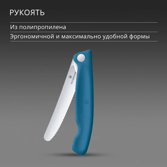 Нож кухонный Victorinox Swiss Classic 6.7832.FC1 стальной универсальный для овощей лезв.110мм серрейт. заточка синий карт.коробка
