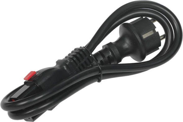 Шнур питания Lanmaster LAN-PP19L/SH-1.0-BK C19-Schuko проводник.:3x1.5мм2 1м 220В 16А черный