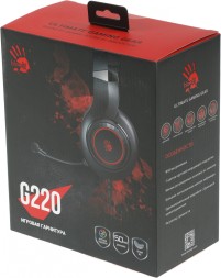 Наушники с микрофоном A4Tech Bloody G220 черный 2м мониторные оголовье (G220 AUX3.5-4PIN + USB)
