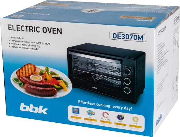 Мини-печь BBK OE3070M 30л. 1500Вт черный