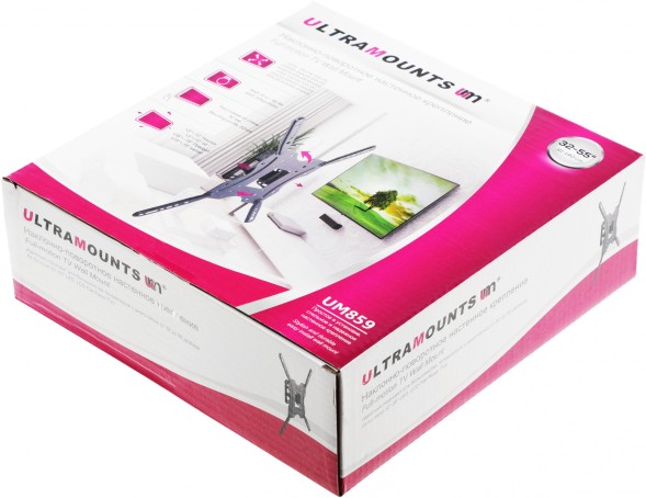 Кронштейн для телевизора Ultramounts UM859 черный 32&amp;quot;-55&amp;quot; макс.30кг настенный поворот и наклон