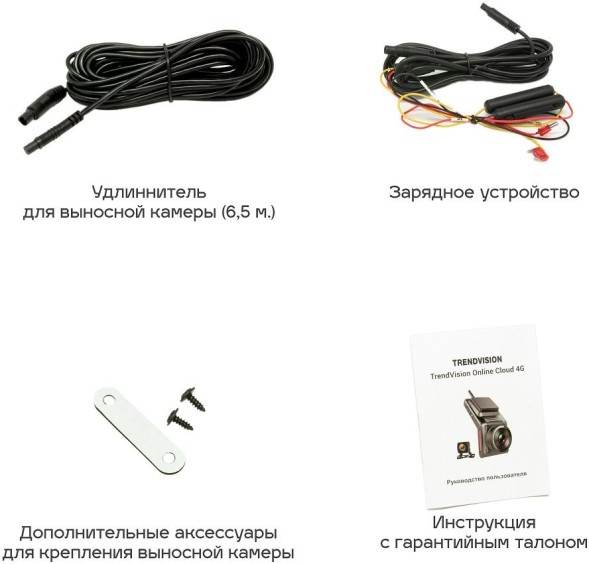 Видеорегистратор TrendVision Online Cloud 4G черный 1080x1920 1080p 140гр. GPS SL8521E