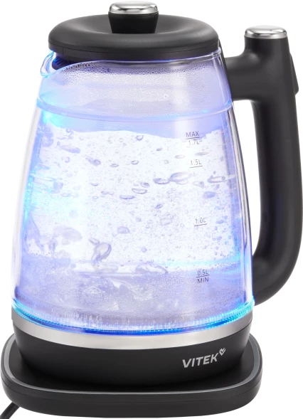 Чайник электрический Vitek VT-WK1074 1.7л. 1800Вт черный корпус: стекло